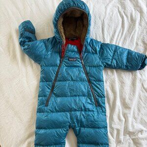 PATAGONIA Infant Hi-Loft Down Sweater Bunting Blue Size 12-18 M